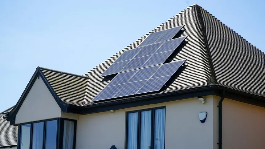 Solar panels installed on a residential rooftop